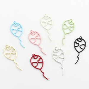 Colorful balloon shaped hollow alloy pendants for DIY necklace and jewelry making