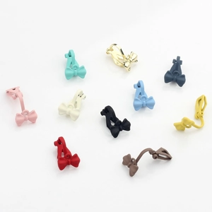 Colorful bow knot earring converters in ten assorted matte and gold metal finishes