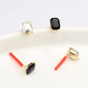 Pendenti in zircone quadrato con placcatura in oro per la creazione di gioielli DIY