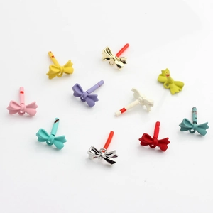 DIY colorful alloy mini bow stud earrings accessories in various matte and glossy finishes