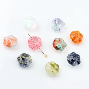 Mini crystal glass cat paw loose beads in various colors for DIY jewelry making accessories