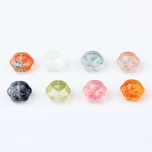 Mini glass cat paw beads in eight colors for DIY jewelry making and craft supplies
