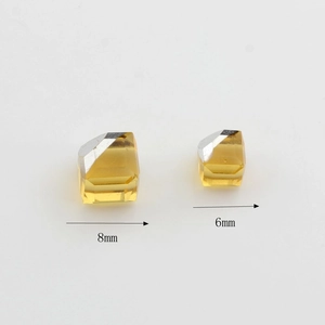 Cuentas cuadradas de cristal facetado amarillo dorado de 6mm y 8mm para joyería DIY