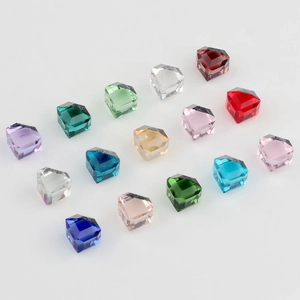Cuentas cuadradas de cristal de 6mm 8mm de colores para creación de joyas y aretes
