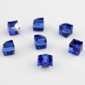 Macro de cuentas de cristal azul profundo facetadas de 8 mm para creación de joyería