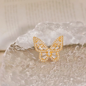 Exquisite Kupfer Vergoldete Schmetterlings Brosche Für Damen Elegante Zirkonia Eingelegte Nadel Für Anzug Kleid Mode Schmuck