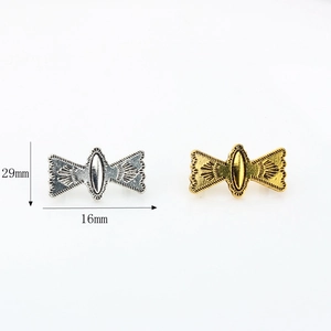 Boutons nœuds vintage en alliage or et argent, taille 29x16mm pour bijoux artisanaux
