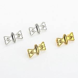 Accessoires de boucles d'oreilles nœuds en alliage de zinc doré et argenté vintage