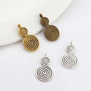 Spiral pattern cloud pendants in antique silver and gold finishes for DIY jewelry