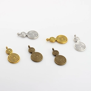 Spiral cloud alloy pendant charms in gold silver and bronze for DIY jewelry making