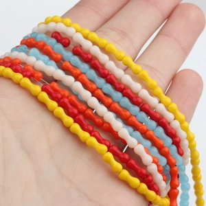 Perline di vetro a forma di arachide in cinque colori per braccialetti fai da te