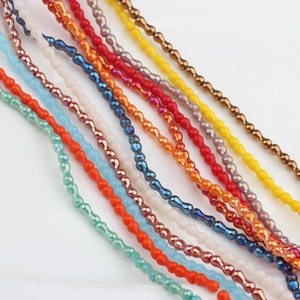 Perline colorate in vetro di cristallo a onde per creazione gioielli e bracciali