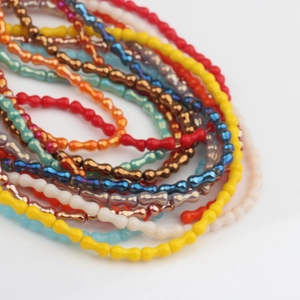 Perline di vetro colorate a forma di arachide per creazione di gioielli fai-da-te