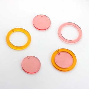 Translucent resin candy-colored round pendant charms for DIY handmade jewelry making
