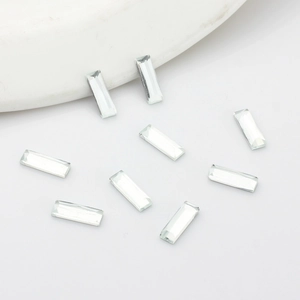 Transparent Glass Flatback Rhinestones Faceted Rectangle Loose Gemstones For DIY Earring Jewelry Making Nail Art Decoration