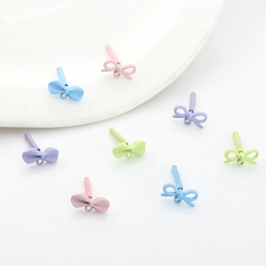 Colorful macaron matte bow-knot jewelry pendants for DIY handmade earrings or necklaces