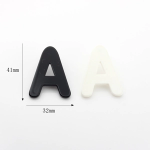 Fashionable black and white acrylic letter A stud earrings for women 41mm height