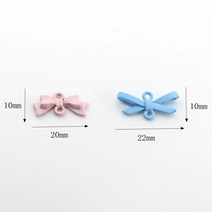 Pendentifs nœuds en alliage mat rose et bleu pour la création de bijoux DIY collier