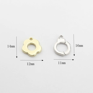 Golden plum blossom and silver handcuff alloy pendants for DIY jewelry making