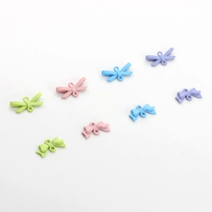 Pendentifs nœuds DIY mats aux couleurs pastel pour création de bijoux avec trous de suspension