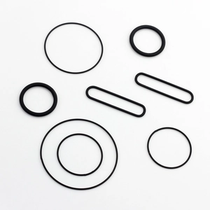Minimalist black rubber O-rings and geometric sealing rings for DIY jewelry and industrial use