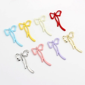 Zinc Alloy Bow Tie Pendants DIY Jewelry Making Findings Painted Electroplated Bowknot Charms For Earring Necklace Women Jewelry Accessories