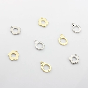 Chic hollow plum blossom and handcuff charms for DIY jewelry making in gold and silver
