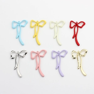 Colorful painted bow-knot pendants for DIY earring and jewelry making in various finishes