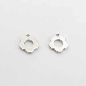 Flat hollow plum blossom alloy pendants with five-petal design for DIY jewelry making