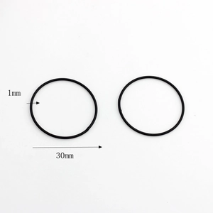 Technical detail of 30mm black rubber O-ring with 1mm thickness for DIY jewelry making