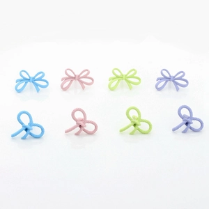 Cute macaron colorful bow hair clips set in matte and twisted texture styles