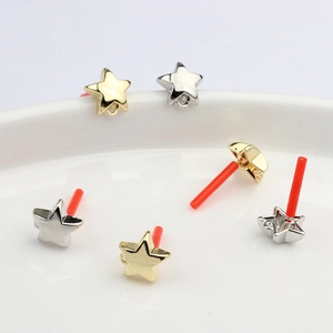Apprêts de boucles d'oreilles étoile en argent S925 or et argent pour création de bijoux