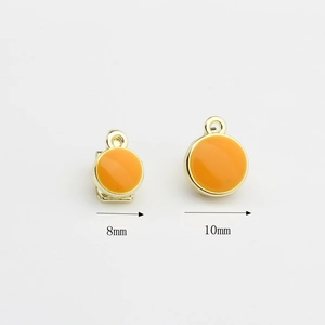 Oranje ronde emaille bedels met gouden rand in 8mm en 10mm voor het maken van DIY-sieraden