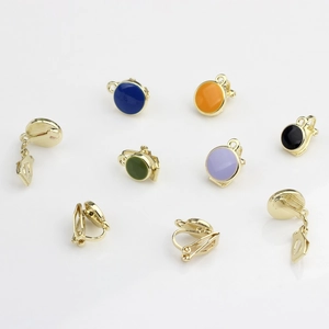 Minimalistische Ronde Emaille Oorclip Converters Met Ophanglus Vergulde Legering DIY Sieraden Maken Onderdelen Voor Dames
