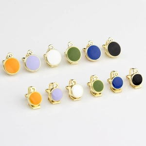 Kleurrijke ronde emaille metalen clips voor DIY-sieraden in verschillende kleuren