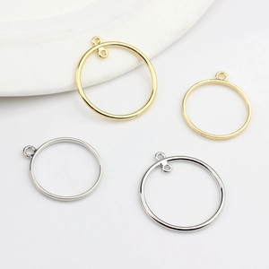 Pendentifs en Cercle d'Alliage Cadre Rond Creux Géométrique pour Boucles d'Oreilles Bricolage Bijoux Couleurs Or Argent Accessoires Design Minimaliste