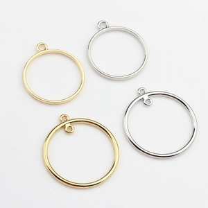Pendentifs circulaires creux en alliage or et argent pour boucles d'oreilles DIY