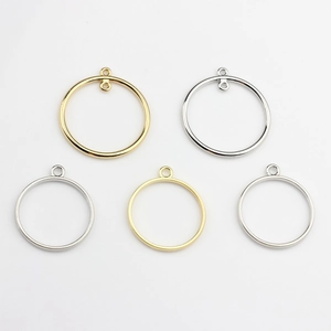 Pendentifs cercles en alliage pour boucles d'oreilles en or et argent, lot de cinq pièces