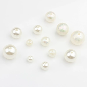 Perlas de imitación pulidas y cuentas de algodón con textura para crear joyas artesanales