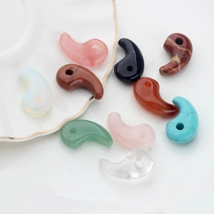 Natural Agate Magatama Pendants Yin Yang Tai Chi Stone Charms For DIY Jewelry Making Necklaces Earrings Accessories Ethnic Style