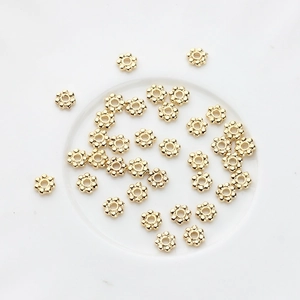 5mm 14K gold plated snowflake spacer beads for handmade DIY jewelry accessories