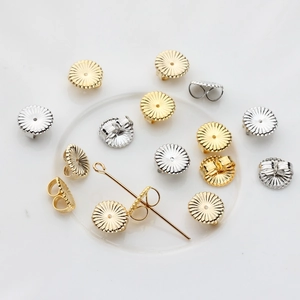 14K gold plated flower and butterfly earring backings in gold and silver finishes
