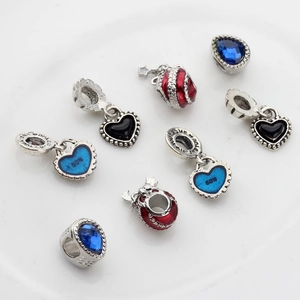 Pendentifs en Alliage de Zinc Goutte d'Huile Forme de Cœur Perles Grands Trous pour DIY Collier Bracelet Bijoux Strass Perle Artificielle