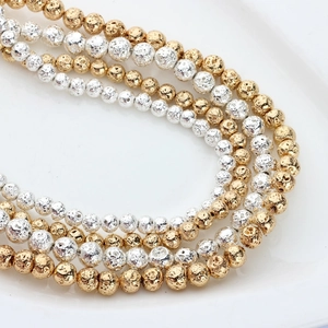 Polierte Gold- und Silber-Lava-Steine für die DIY-Armband-Schmuckherstellung