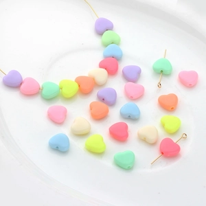 Gekleurde macaron hartvormige acryl kralen voor DIY sieraden maken en knutselen