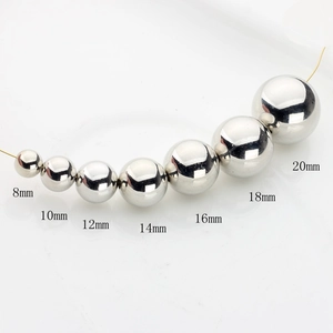 Polished silver CCB round beads in 8mm to 20mm sizes for DIY jewelry making accessories