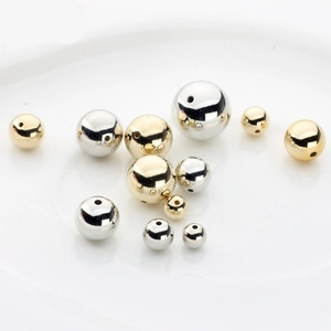 Polished gold and silver CCB round spacer beads in various sizes for DIY jewelry making