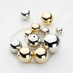Golden and silver CCB round spacer beads for DIY jewelry making in multiple sizes