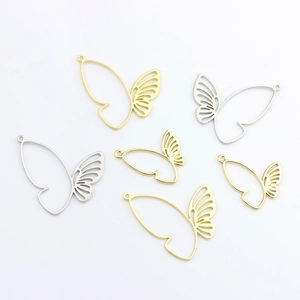 Golden and silver hollow butterfly pendants for DIY earring and jewelry making
