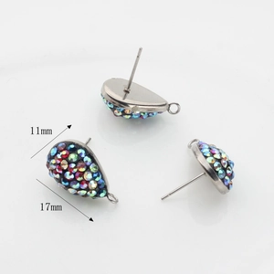 Funkelnde Kristall-Ohrring-Rohlinge in Tropfenform 17x11mm für DIY-Schmuckherstellung